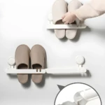 Estante zapatero adhesivo para organizar zapatos en pared, diseño colgante.