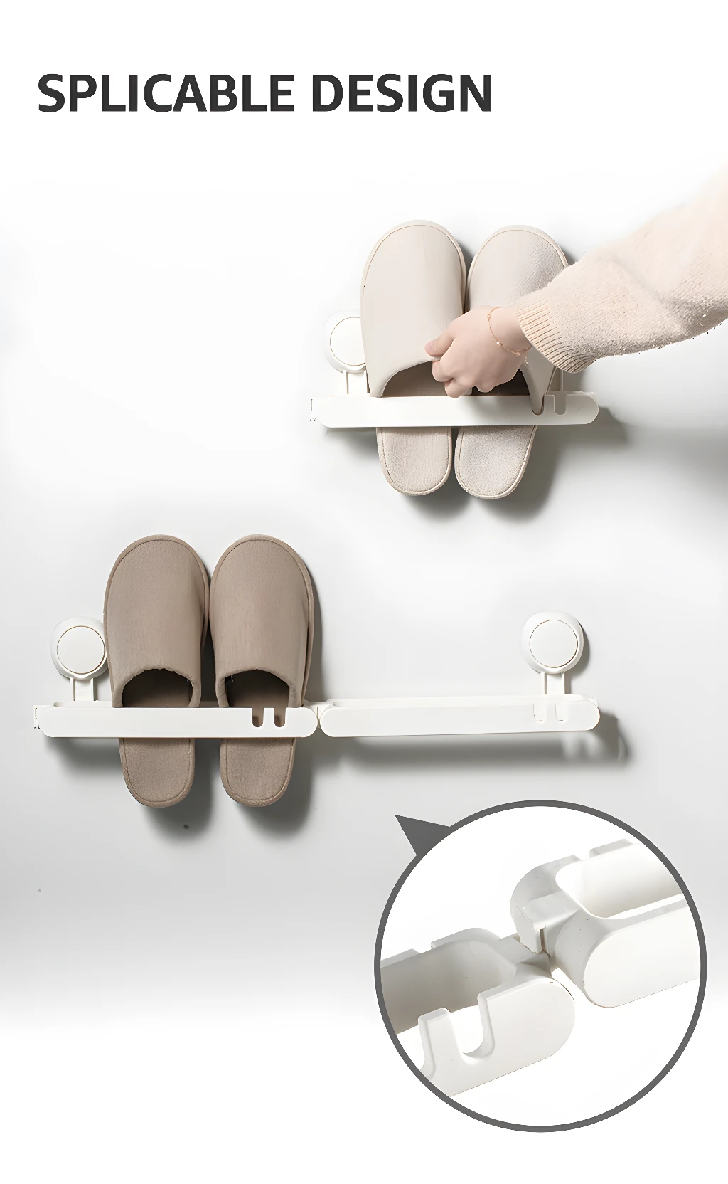 Estante zapatero adhesivo para organizar zapatos en pared, diseño colgante.