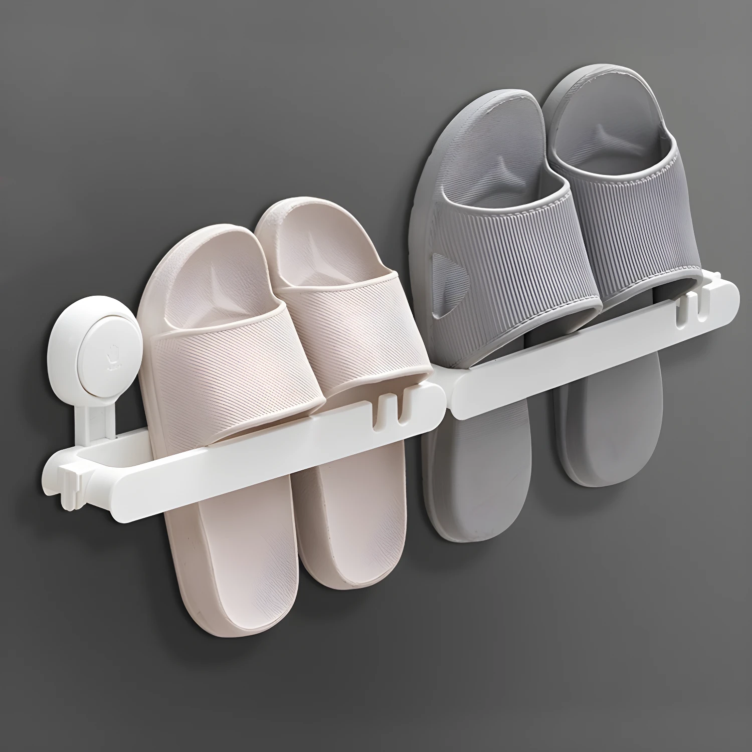 Organizador adhesivo para zapatos, estante zapatero para colgar chancletas en pared.