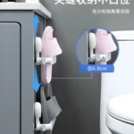 Organizador adhesivo de zapatos para baño, ahorra espacio y es delgado.