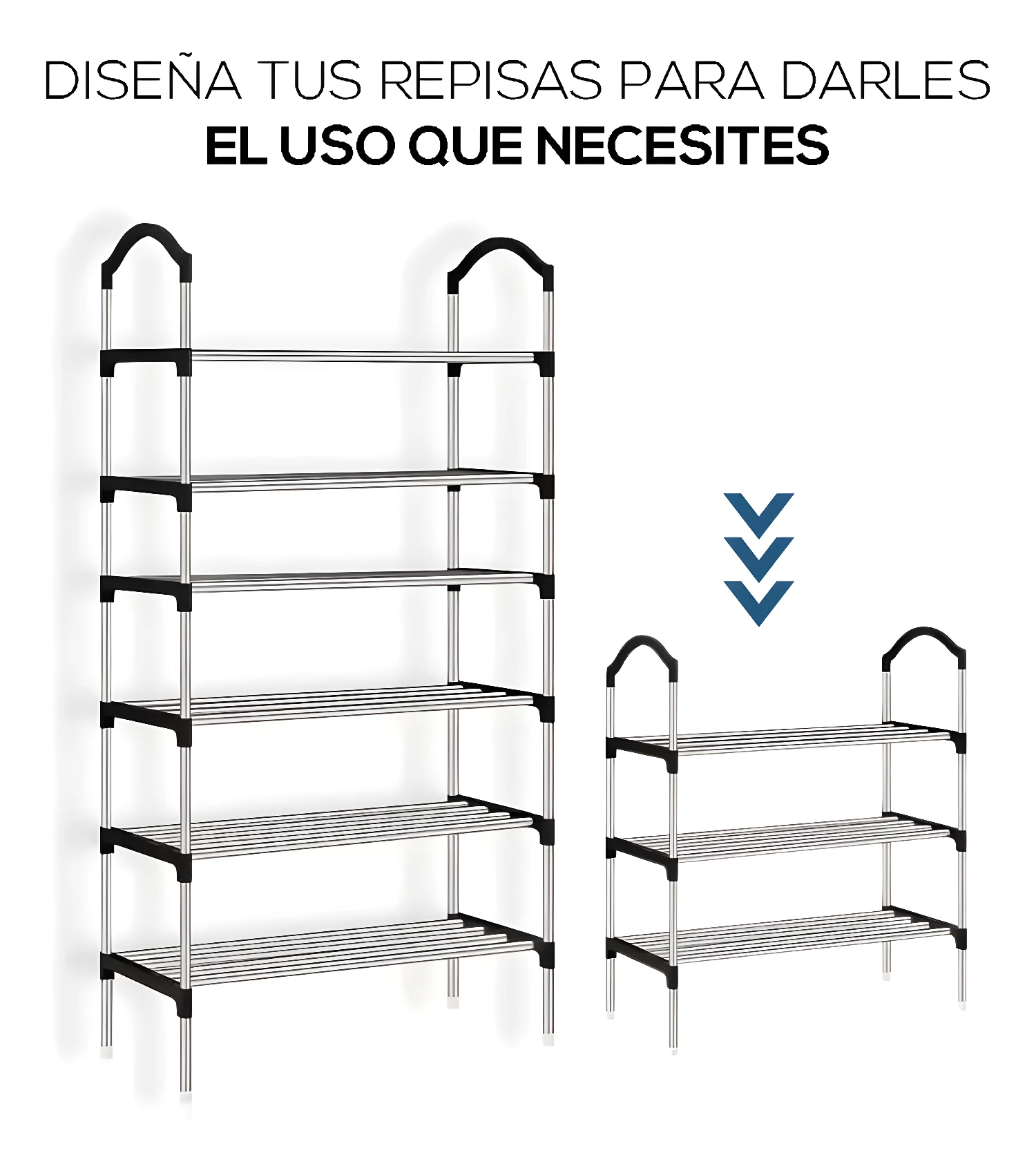 Organizador zapatero de 6 niveles plateado, ideal para maximizar tu espacio.