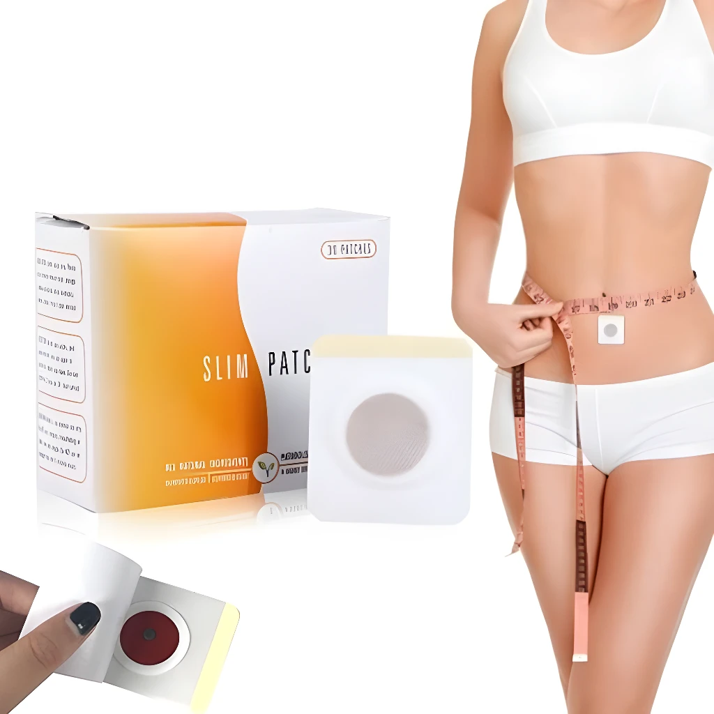 Parches adelgazantes X30 Sticker: control de peso en abdomen con cinta métrica.