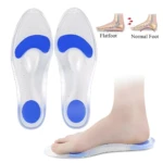 Plantillas ortopédicas de silicona para soporte de arco de pie plano y pie normal.
