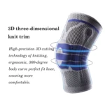 Rodillera de compresión con soporte de gel para soporte y comodidad, tejido 3D ergonómico.