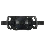 Sujetador para motocicleta con asas, correas ajustables y hebillas de seguridad.