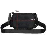 Sujetador para motocicleta con medidas 16cm x 24cm y correas ajustables.