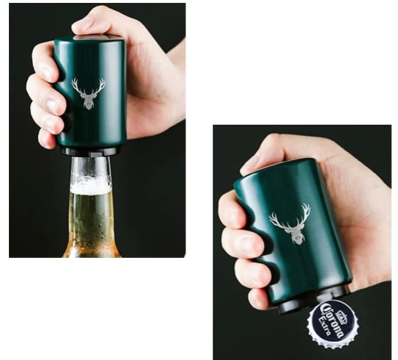 Destapador automático de botellas con logo de ciervo, ideal para Corona Extra.