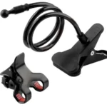 Soporte holder flexible negro de 60 cm para celular con pinzas de sujeción.