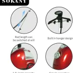 Vaporizador SOKANY 1800W: varilla ajustable, colgador, tanque de 1.6L, perilla fácil.