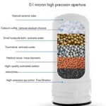 Filtro purificador de agua con 7 capas de filtrado: cerámica, calcio, bolitas, turmalina, piedra medicinal, carbón activado…