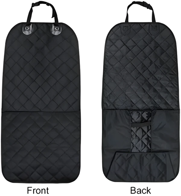 Forro protector de asiento delantero negro para carro, ideal para mascotas.