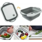Tabla multifuncional con escurridor para cocina, ideal para cortar y lavar frutas, verduras y vegetales.
