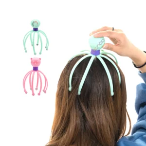 Masajeador de cabeza y cuello con tentáculos flexibles, ideal para aliviar el estrés.