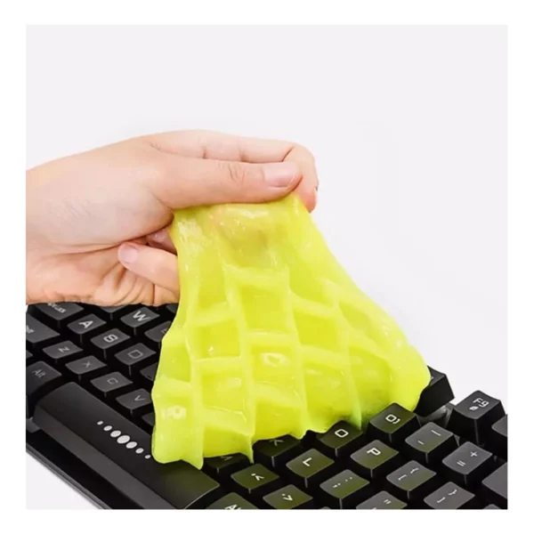 Slime gel limpiador para teclados y autos, con textura de waffle.