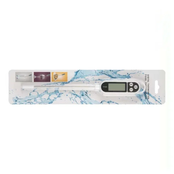 Termómetro digital de cocina TP300 para alimentos con pantalla LCD, ideal para medir temperaturas.