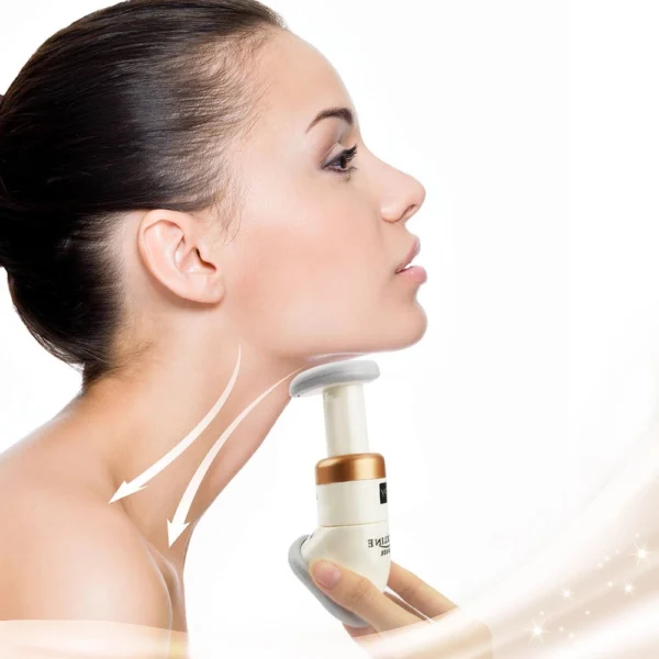 Masajeador reductor de papada para mujer: reafirma el cuello con gadget de belleza.