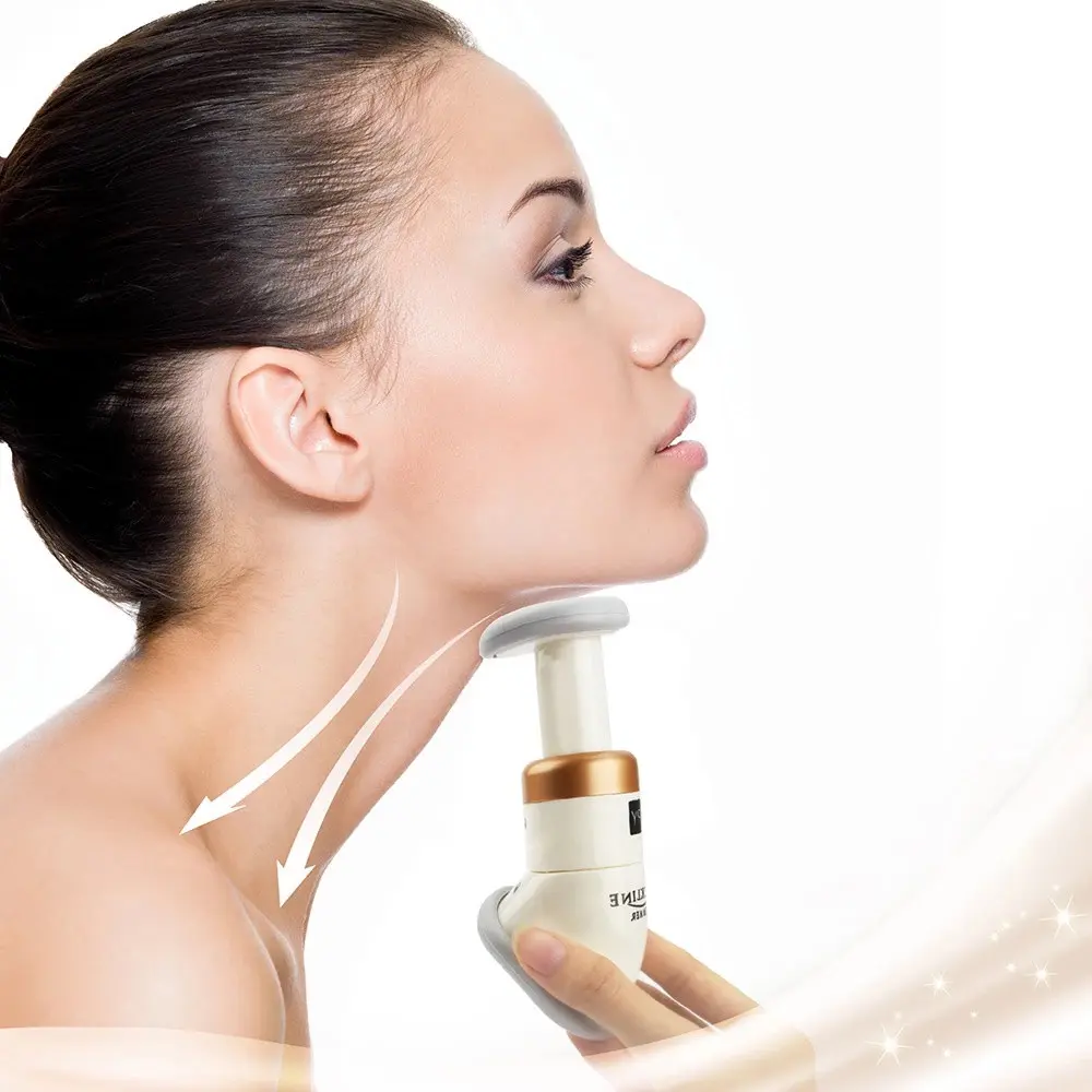 Masajeador reductor de papada para mujer: reafirma el cuello con gadget de belleza.