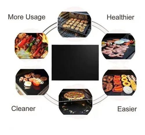 Láminas antiadherentes para asar BBQ, ideales para hornos y parrillas, fácil limpieza.
