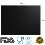 Lámina para asar BBQ negra 40x33cm, apta para alimentos, 2 unidades.