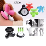 Mochila Mimo eléctrica rosa usada para masajear el cuello.
