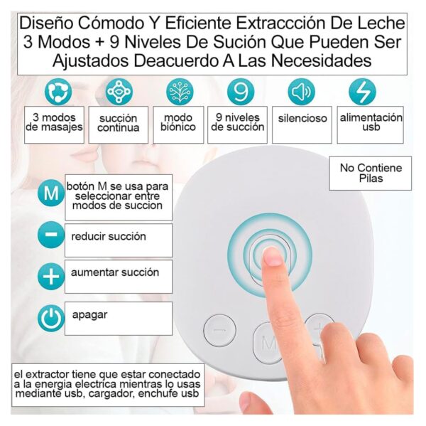 Extractor Doble Leche Materna Usb - Imagen 3