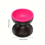 Limpiador de brochas eléctrico rosa y negro, 8.8cm x 3.5inch.