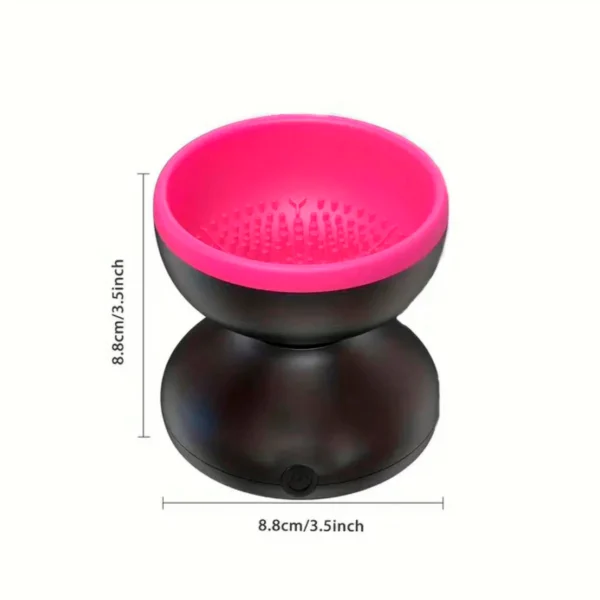 Limpiador de brochas eléctrico rosa y negro, 8.8cm x 3.5inch.