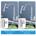 Extensor 4 en 1 para grifo de lavaplatos de cocina: instalación G1/2 o 18-24mm.