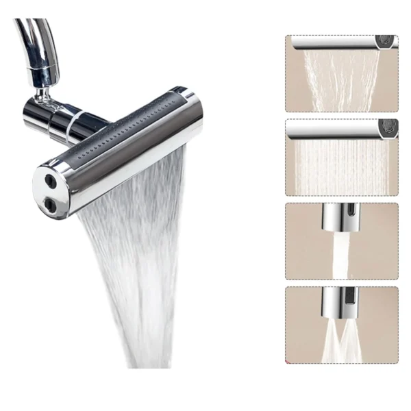 Extensor de grifo para lavaplatos 4 en 1: chorro de agua en cascada, lluvia y pulverización.