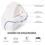 Almohada cojín ergonómica para piernas, espuma viscoelástica de alta calidad, transpirable y lavable.