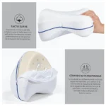Almohada cojín para entrepiernas, espuma viscoelástica, soporte y transpirabilidad.