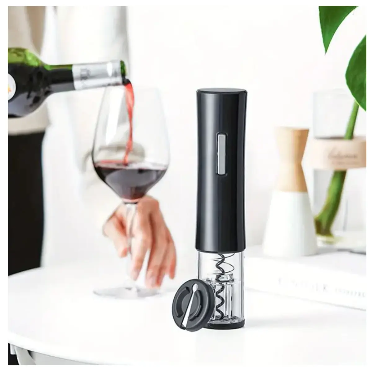 Sacacorchos eléctrico USB, abrebotellas automático para vino, ideal para servir.
