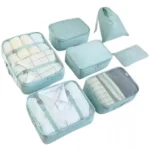 Set de 14 bolsas viajeras organizadoras: varios tamaños y estilos, ideales para empacar ropa y accesorios.