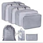 Set de 14 bolsas organizadoras para viaje, estuches de equipaje, calzado y neceser, gris.