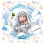 Kit de aseo para bebé con 13 piezas: peine, cepillo, tijeras, cortaúñas y más.