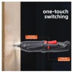 Destornillador eléctrico a batería para atornillar y desatornillar con un solo toque en madera.