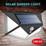 Lámpara solar de 100 LED para exteriores, luz brillante de jardín con sensor de movimiento.