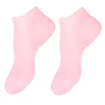 Medias spa hidratantes de silicona color rosa para talones y pies, suavidad garantizada.