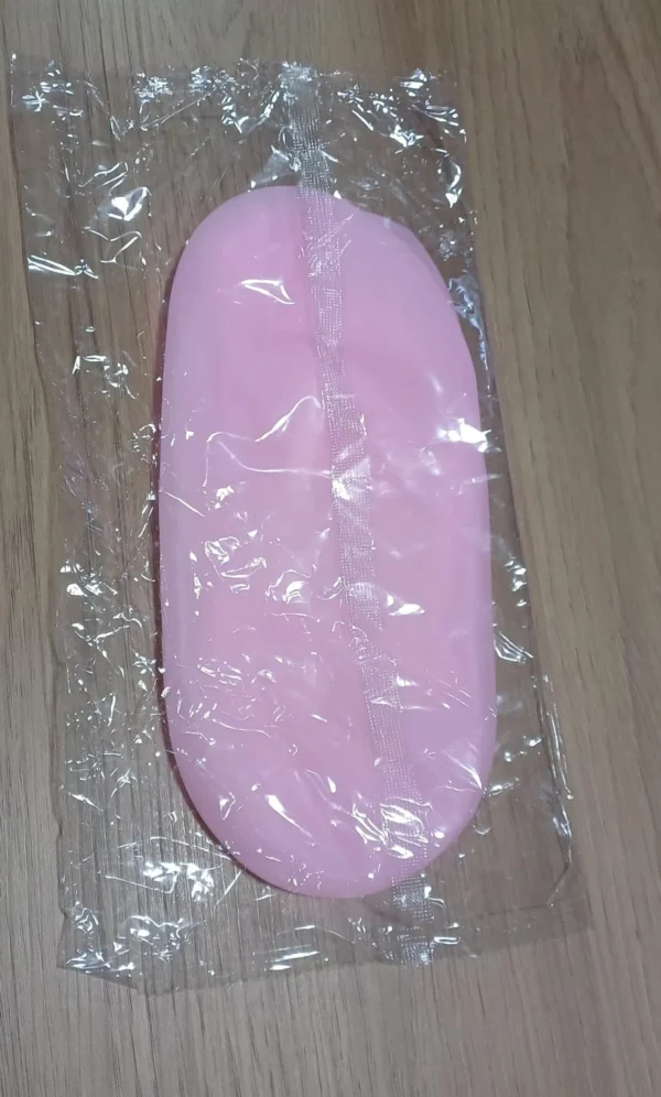 Medias Spa hidratantes de silicona color rosa, empaque transparente