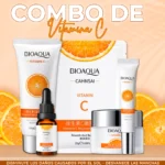 Combo Vitamina C Bioaqua x5: Crema, serum, mascarilla y más con extracto de naranja.