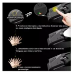 Linterna frontal con sensor de movimiento: instrucciones de uso con luz indicadora y sensor.