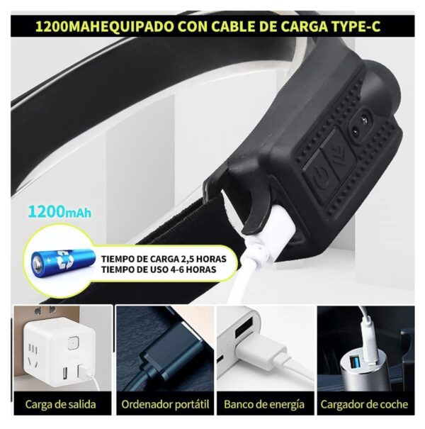 Linterna Frontal con Sensor Movimiento - Imagen 4