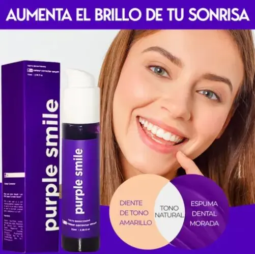 Purple Smile Espuma Morada 70ml: serum blanqueador dental que corrige tono amarillo y da brillo.