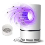 Lámpara mata mosquitos zancudos UV; atrae y elimina insectos con luz violeta.