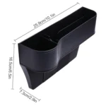 Organizador de carro negro para asiento con portavasos y compartimentos, 25.9cm.