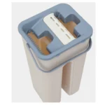 Trapero mopa plano con balde de lavado y secado para limpieza eficiente del hogar.