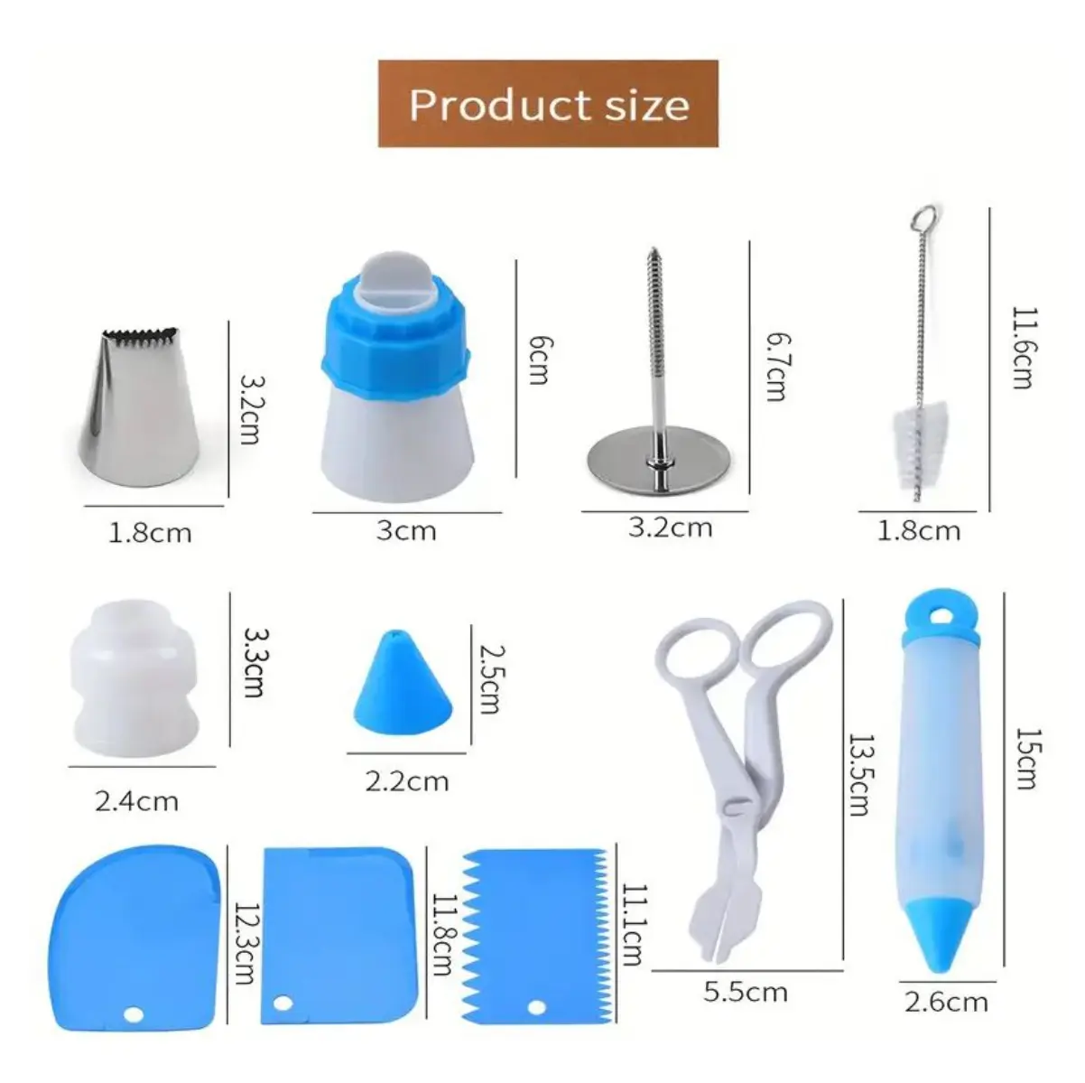 Kit repostería 66P: boquillas, espátulas, mangas, pinzas y más para decorar pasteles.