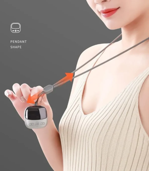 Masajeador llavero de cuello con diseño de colgante, ajustable y portátil.