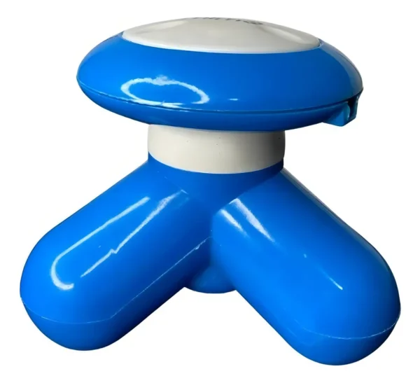 Masajeador Mimo Eléctrico azul y blanco con 3 puntas para masajes.
