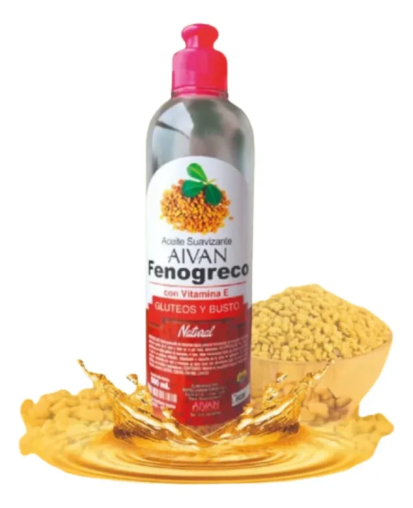 Aceite de Fenogreco AIVAN con Vitamina E para glúteos y busto, 500 ml